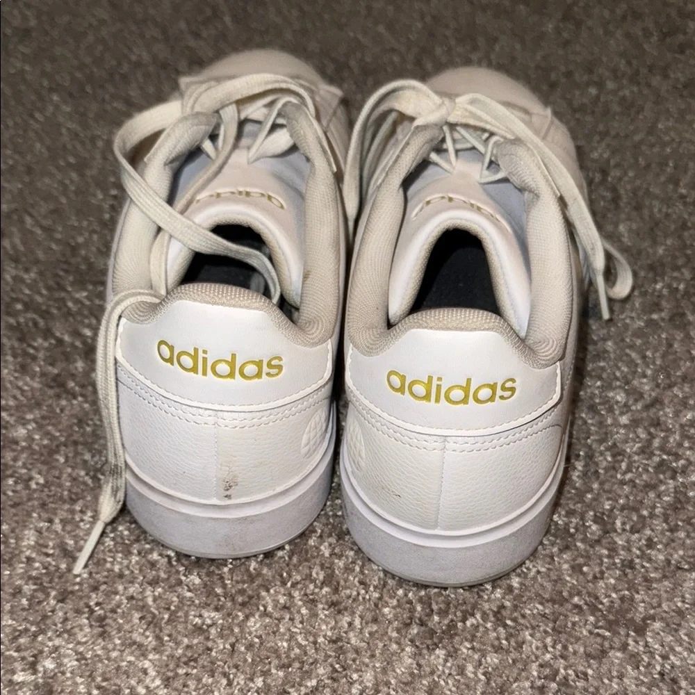 Adidas Grand Court Cloudfoam Classic All White Sneakers, Used, Size 10 - Picture 3 of 6